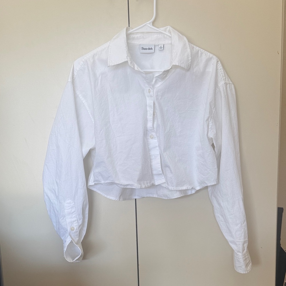 Staud Women's Classic White Button Down Shirt
